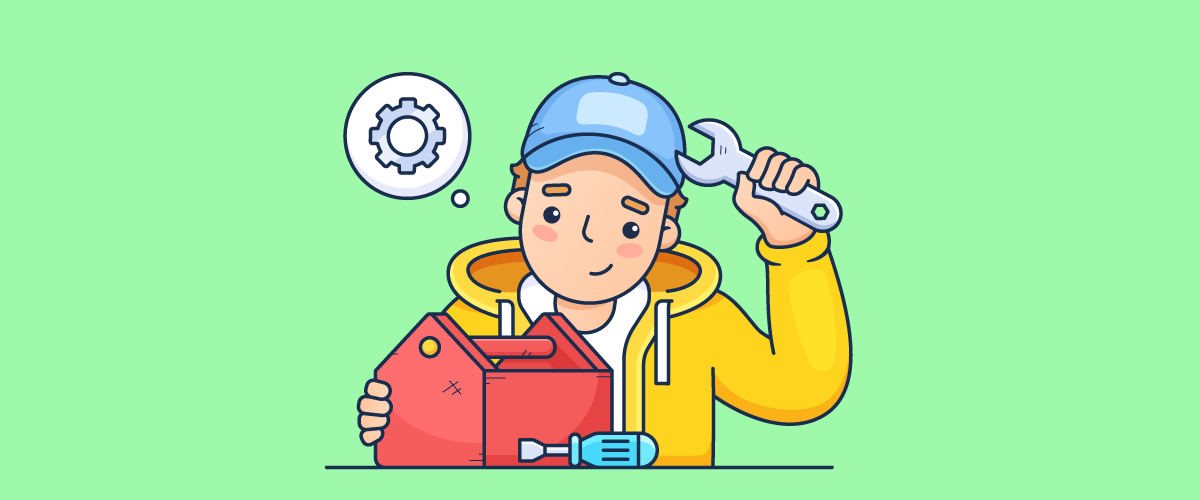 man fixing things clipart