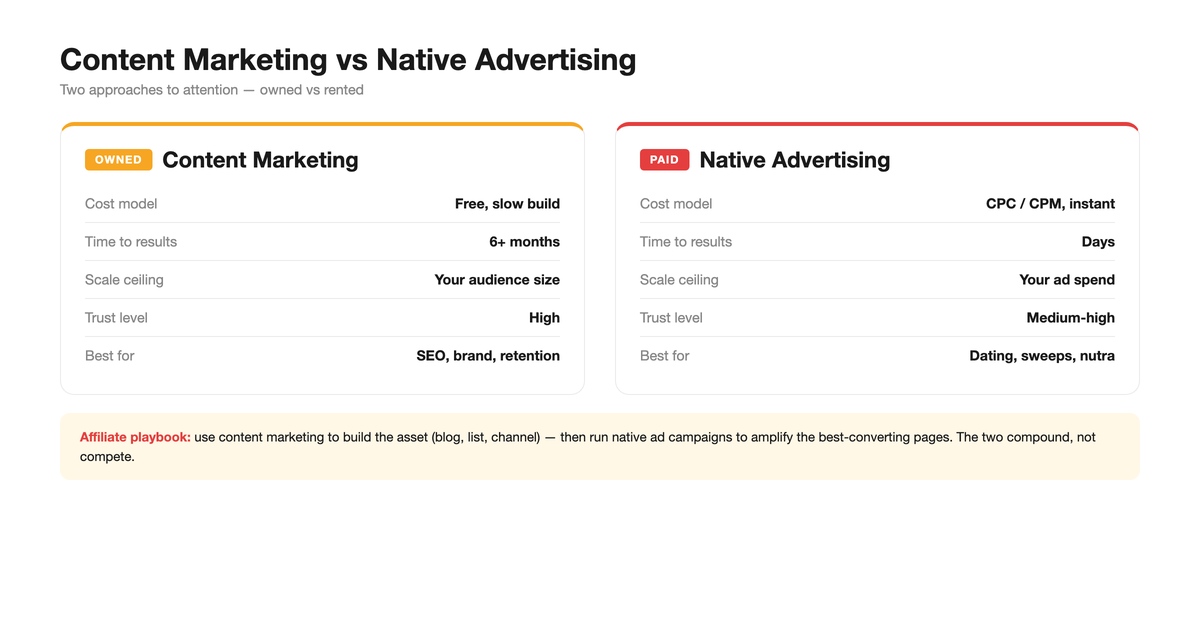 Content marketing vs native advertising